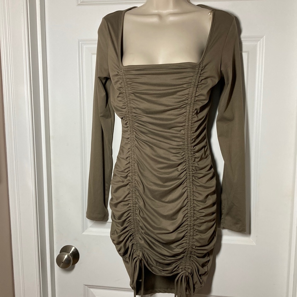 Ruched Dress With Ties